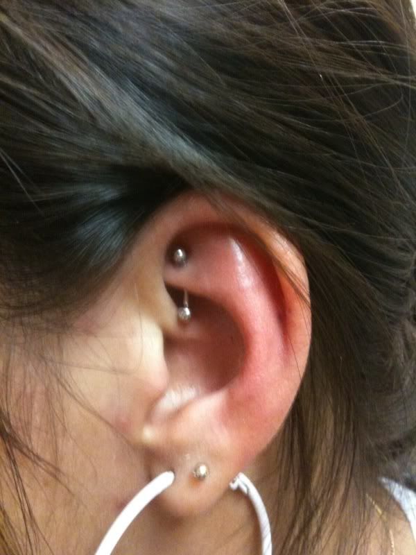 New Ear ring on my Cartilage and new Plugs New Piercing "Tragus" you can see 