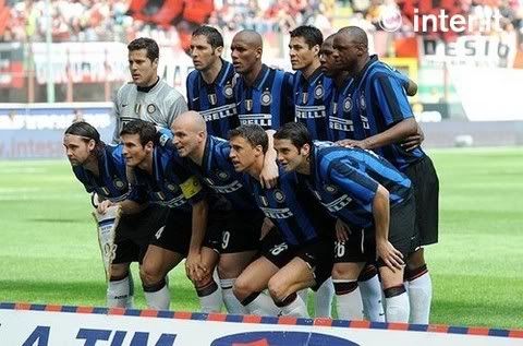 Inter starting lineup for the derby
