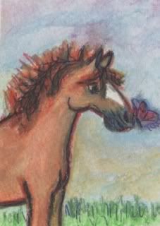 horse art,horse painting,aceo,mustang,animal art,millermodernart,miniature painting,etsy art,collectable art,abstract art,impressionism