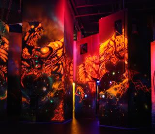 laser tag,laser tag arena,wild murals,themeing,sci fi art