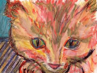 art card, cat, animal, abstract, original, kitten