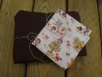 Chocolate Linen/Monkey and Crab Print Pouch Sling Set