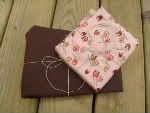 Chocolate Linen/Owls in Trees Print Pouch Sling Set