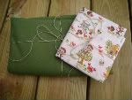 Olive Linen/Monkey and Crab Print Pouch Sling Set