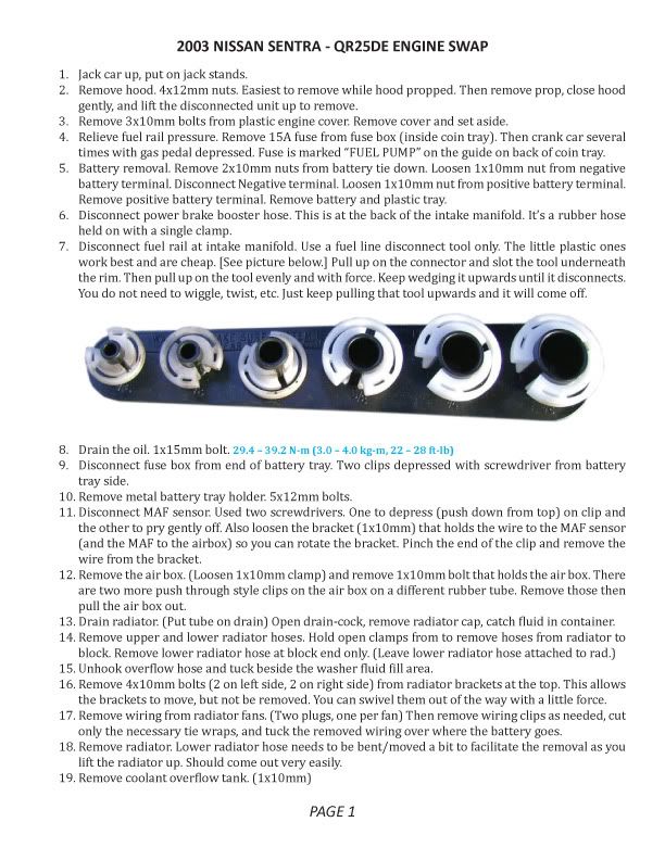 How to: Replace QR25DE - Nissan Sentra Forum - B15, B16 and B17 Sentra