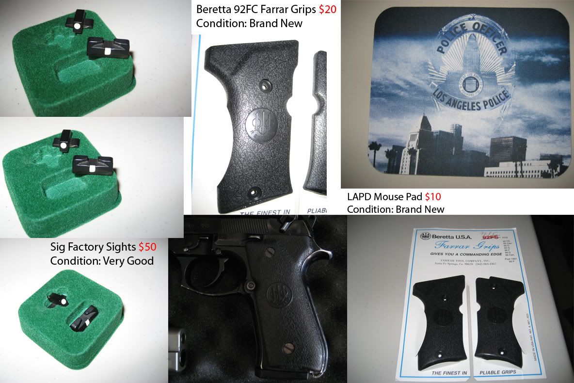 Sig Sights P229, Beretta / Glock Holsters, Mouse Pads!