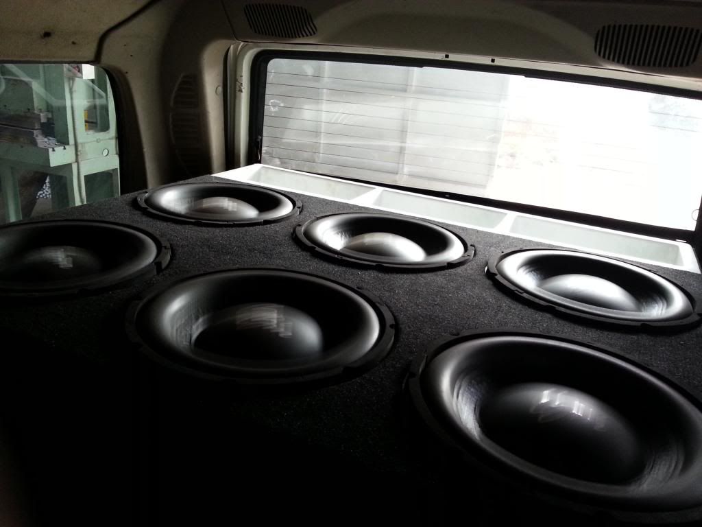 Six 12 inch LBM Subs with two AQ 3500.1 (150 + dB at 28 hz) Member
