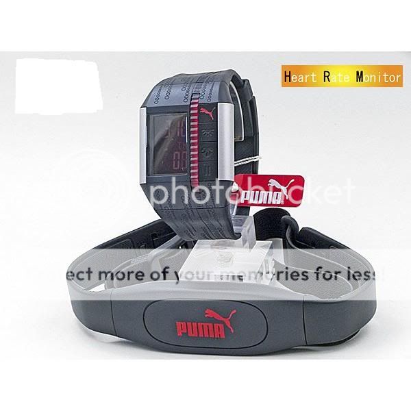   PU910501001 Cardiac II Black & Silver Heart Rate Monitor Watch  